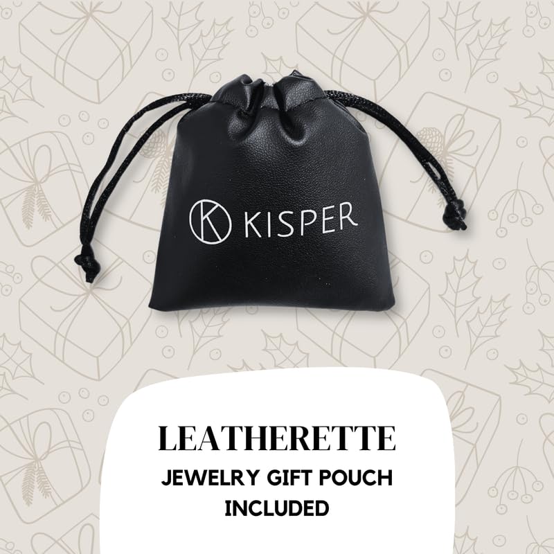 KISPER Collar con colgante personalizado de acero inoxidable chapado en oro de 18 quilates, Acero inoxidable, No es una piedra preciosa