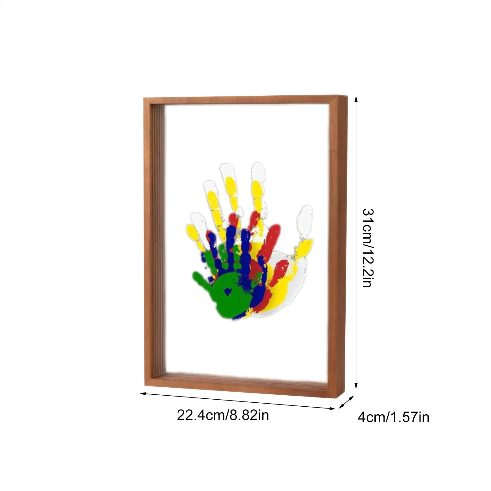 Handprint Kit cornice trasparente da appendere | Kit per la famiglia con stampa a mano per doccia, genitori, compleanno, Natale, adozione anniversari