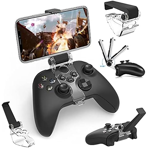 Xbox Series Phone Mount, Joso Controller Mobile Gaming Clip Holder Clamp for Xbox Series X/S, XSX, XSS, Xbox One, Xbox One S/X, Support iPhone, Android System with One Cast APP with 2 Thumb Grip Caps Cover