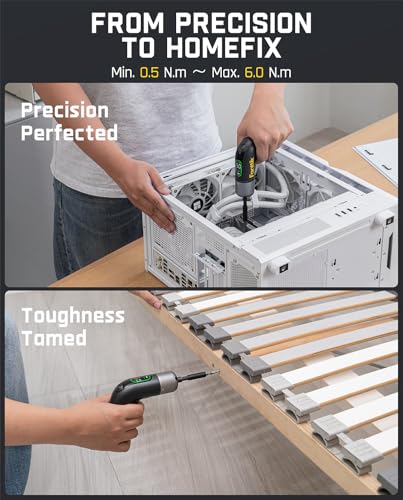 Fanttik L2 Pro Electric Screwdriver set, Cordless Screwdriver, 20 Bits, 1/4‘’Hex Chuck, Max 6N·m Torque, Digital Screen, Variable Speed, 2000mAh Rechargeable Battery, Tech Tool for DIY Enthusiasts