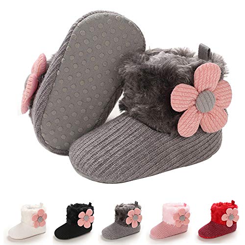 Image of E-FAK Baby Boy Girl Boots Newborn Shoes Winter Snow Bowknot Anti-Slip Soft Sole Warm Infant Toddler Prewalker Booties