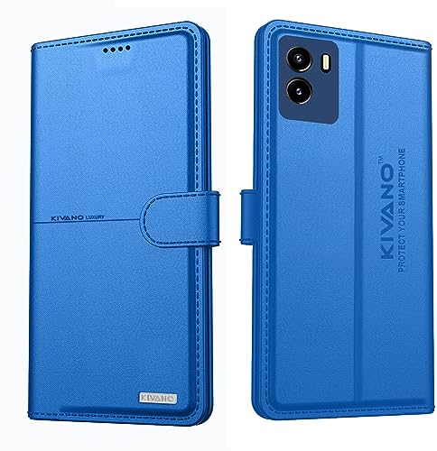 Image of Compatible with Vivo Y15s 2022 / Vivo Y01 Flip Cover | Leather Finish | Inside Pockets & Inbuilt Stand | Shockproof Wallet Style Magnetic Closure Back Cover Case