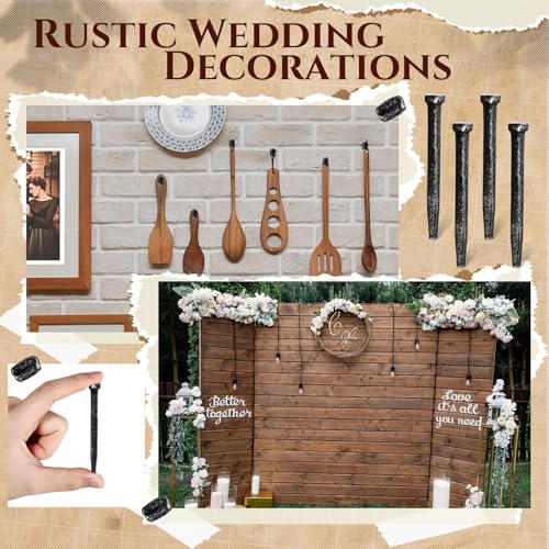 Image of Yaocom 25 Pcs Horseshoe Nails 2.5 inch Wrought Head Nail Decorative Antique Rose Crucifixion Iron Nail Picture Hanging Decorative Nails for Hanging