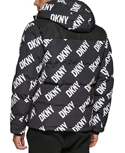 Image of DKNY Men's Mixed Media Quilted Puffer Jacket