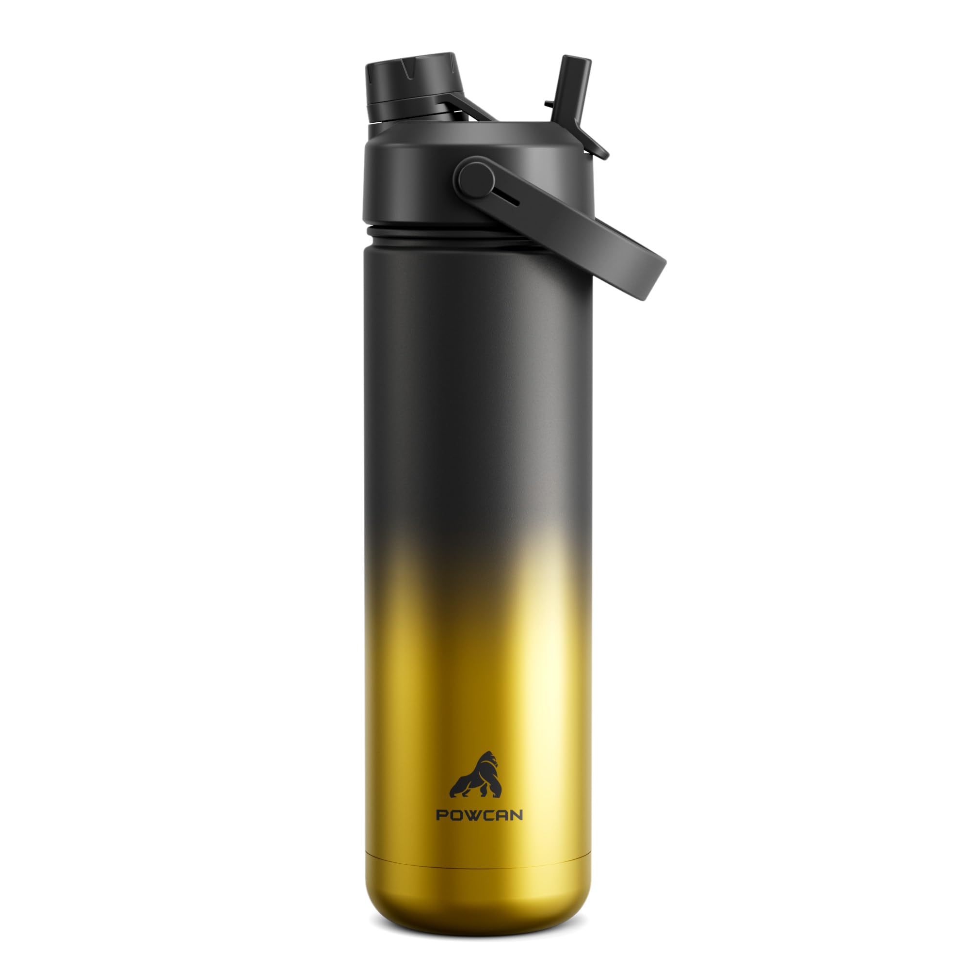 POWCAN 26 oz Insulated Water Bottle with 2-in-1 Straw and Spout Lid, Keep Cold 24H, Leak-Proof, Fits in Car Cup Holder, Stainless Steel Water Bottle for Sports, Travel, Gym, and School (King) โ image 1