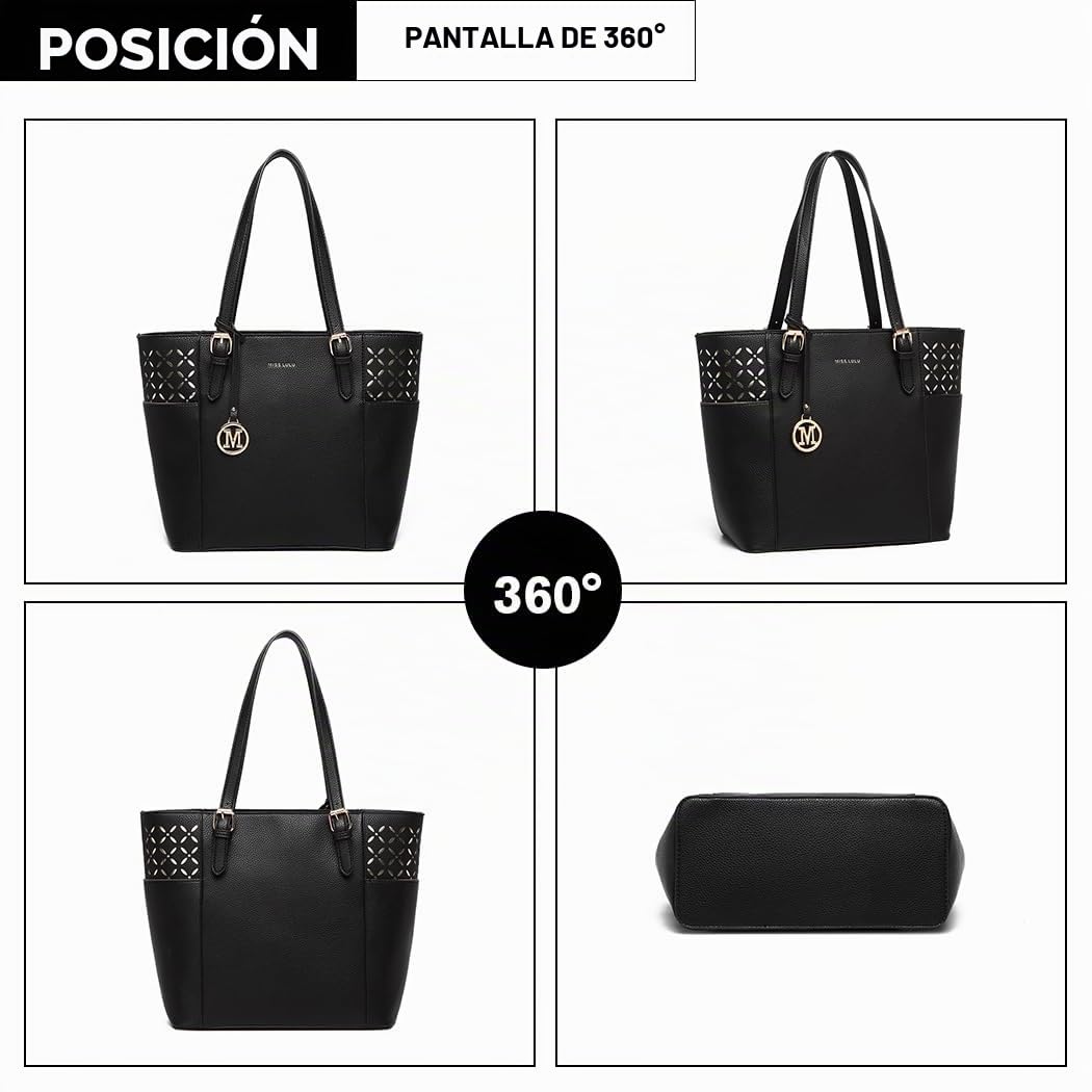 Miss Lulu Bolsos de Mujer,Bolsos Totes para Mujer-Gran Capacidad Versátiles y Estilizados Ideales para Oficina Compras Colegio Viajes Cortos y Uso Diario