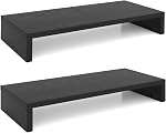 TEAMIX White Monitor Riser, Multi-Colored Wood Monitor Stand for Desk, 20 inch Sturdy TV/Screen/PC/Printer/Laptop Riser,Computer Shelf with Storage TV Holder for Home Office