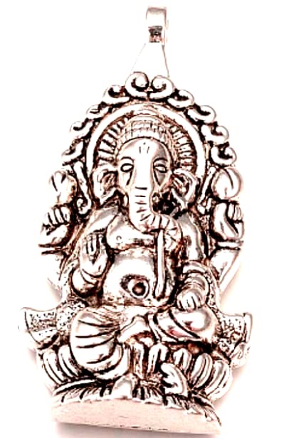 3 x Large Tibetan Silver Style Lord Ganesh Ganesha Charms/Pendants, Elephant God Charms, 62mm x 32mm x 12mm Hole 5mm, Hindu Diwali Charms Beads