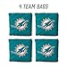 YouTheFan Officially-Licensed NFL Miami Dolphins Set of 4 Cornhole Bags - All Weather Regulation 6” x 6” Size - 16oz Weight - Designed in USA