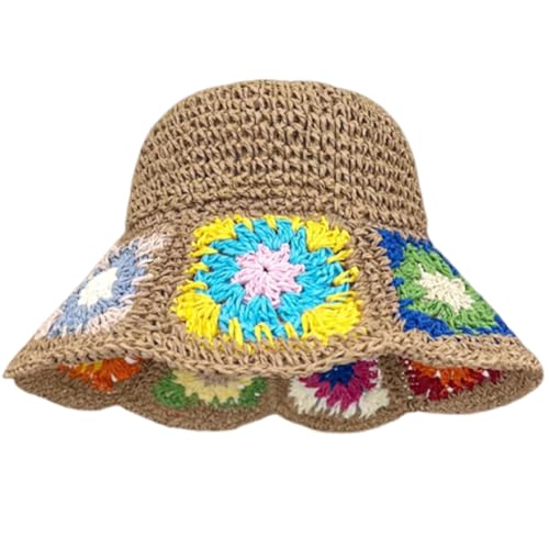Sombrero de paja tejido para mujer KORADI estilo bohemio miniatura 1