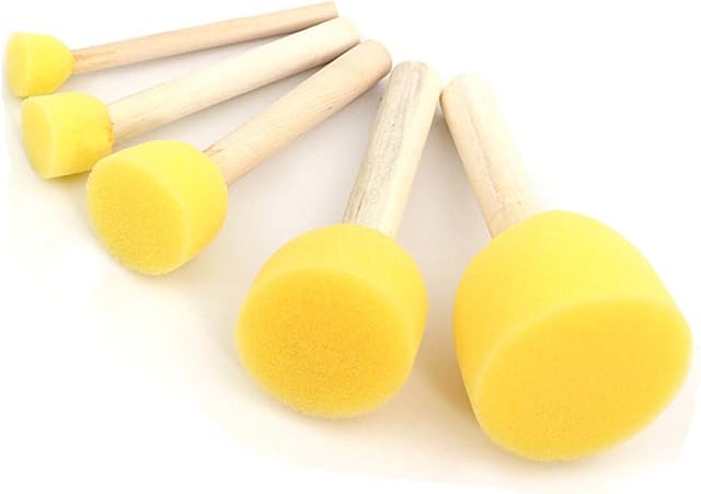 Laileya 5pcs Practical Assorted Round Paint DIY sponge Assorted sponge Foam Sponge Brush Set Painting Tools for Kids Painting Crafts and DIY