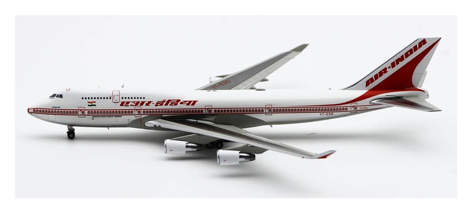 CLMJHG Modelo Irplane Avión de Juguete Modelo XX40033 alas 1:400 Air India Pulido Boeing B747-400 Modelo de avión Fundido a presión VT-ESO con Soporte