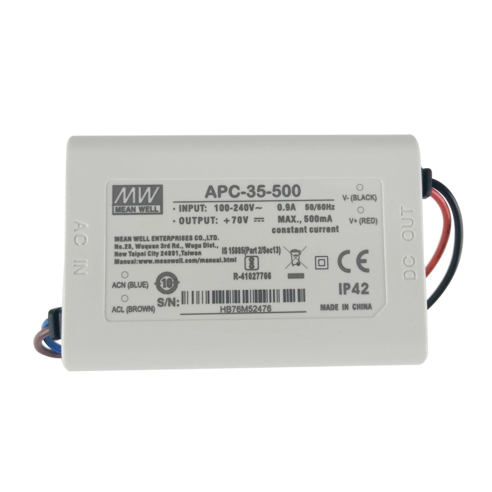FCARUMIQP APC-35-350 35W 350mA 28-100V DC Single Output Constant Current Mode Switching Power Supply LED Driver
