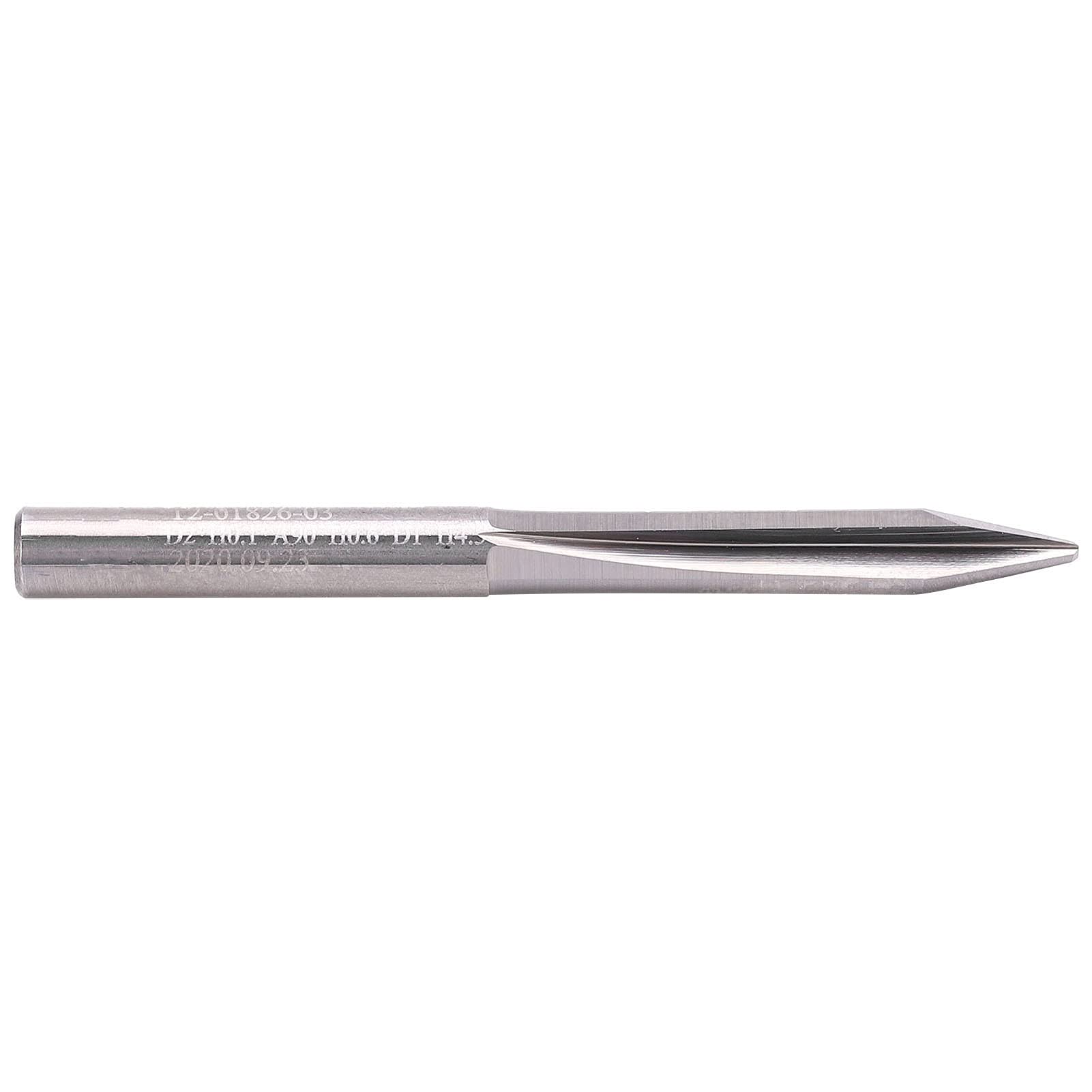 Cocoarm 30-Grad-Schnitzfräser, Wolframstahl, 2 Schneiden, Gerader Schaftfräser, Gravurbit, 4 Mm Schaft, 1,0 Mm Spitze, 45 Länge für CNC-Schnitzarbeiten, Schleifen, Gravieren