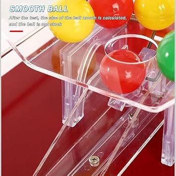 Manual Lottery Machine,Hand Crank Ball Number Selector,Including Acrylic Bingo Cage, 100 Pcs Ball, Colorful life Lottery Machine (Red)