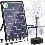 Biling Solar Water Pump with Battery Backup, 7.5W Solar Pond Fountain with 3600mAh Battery 10 Nozzles Solar Fountain with 5ft Tubing Water Features for Garden Ponds Pool Fish Tank Waterfall