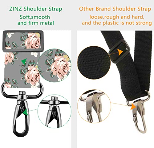 Image of ZINZ 79 inch Shoulder Strap, Extra-thick Fixed Cushion Pad and Dual Clasps Universal Replacement Strap with Metal Swivel Hooks for Laptop Bags, Luggage Bags, Camera, Crossbody (200cm,Light Rose)
