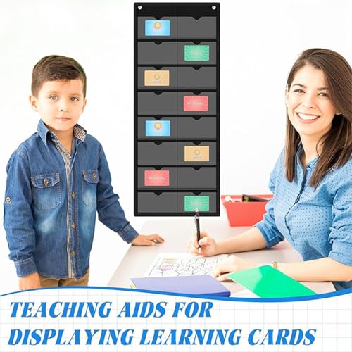 Bolsillo porta tarjetas índice para biblioteca escolar con 16 departamentos de plástico 4