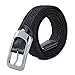 Produktbild HANCHAO Stretchgürtel Flechtgürtel Elastische Stoffgürtel Geflochtener Unisex Gürtel für Damen und Herren Breit 3.3cm Schwarz-1-90cm