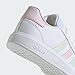 adidas Grand Court Lifestyle Tennis Lace-Up Shoes (Little Kid) Sneaker, White/Crystal Jade/Clear Pink, 13 US Unisex