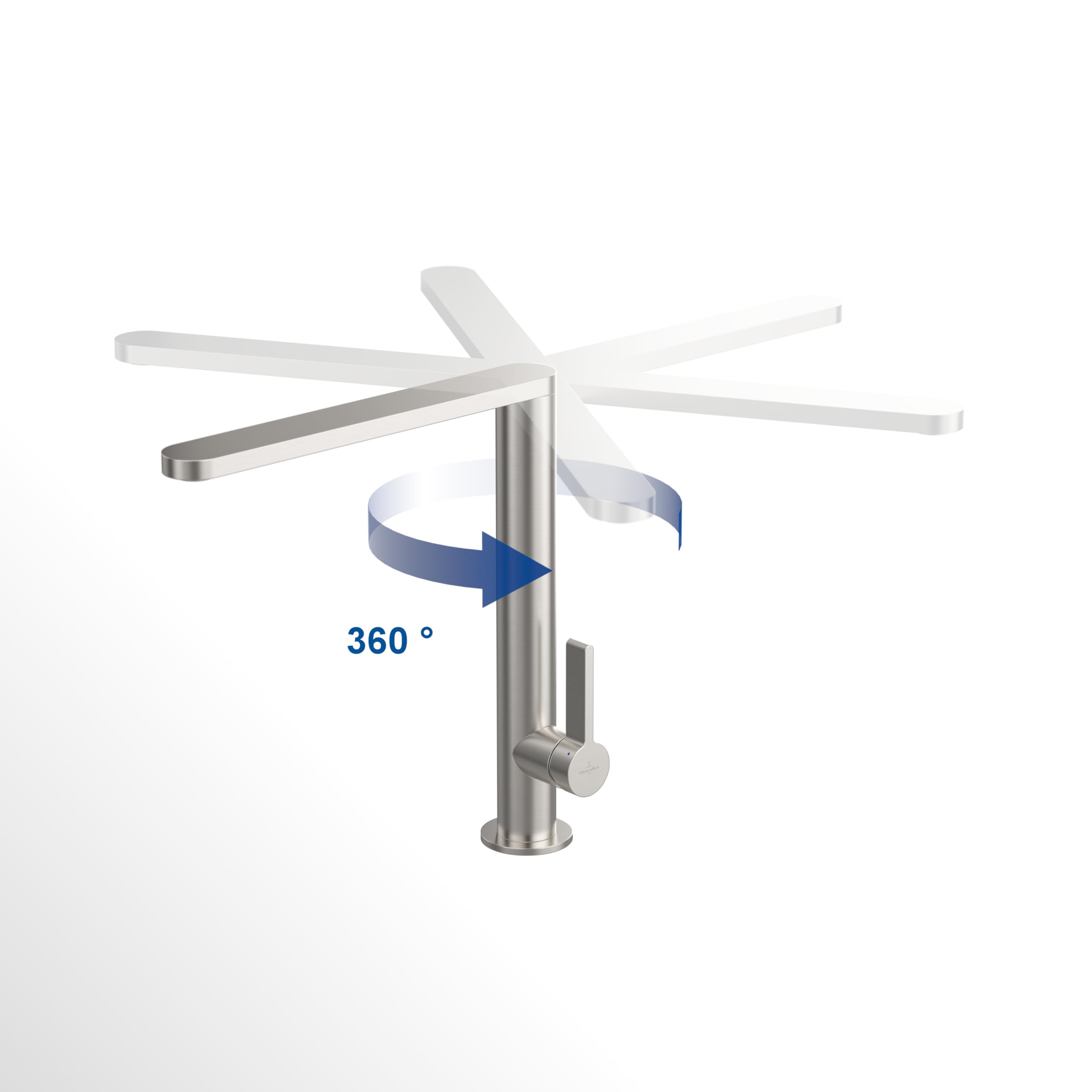 Villeroy & Boch Finera Küchenarmatur, Hochdruck, Wasserhahn Küche mit Keramikkartusche und 360° Schwenkbereich, Spültischarmatur wassersparend, Auslauf Höhe 251mm, Gold