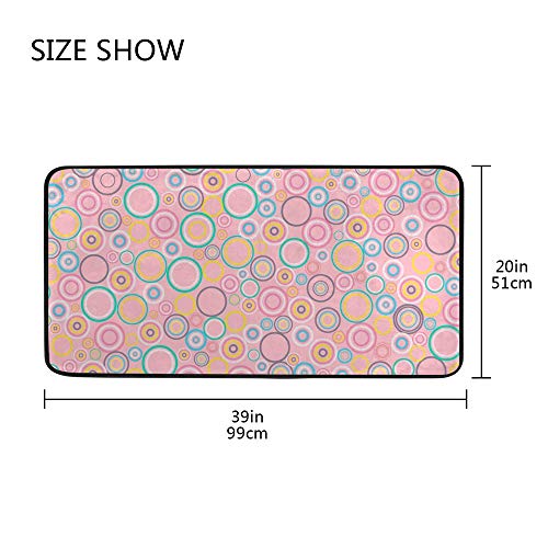 Tapis de sol doux antidérapant et lavable pour cuisine rose
