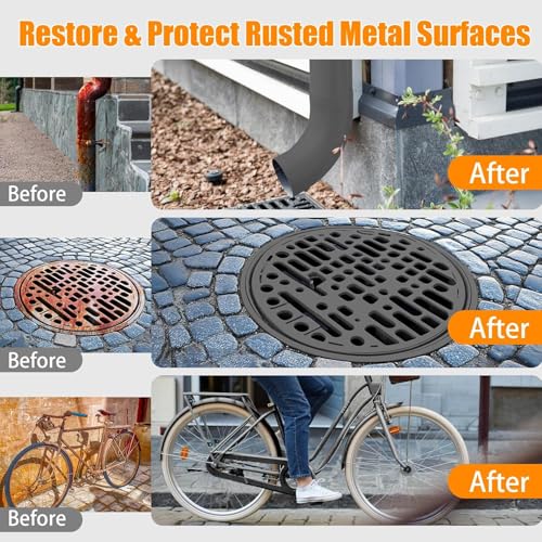Image of Magnova 500gm Rust Converter Paint & Metal Primer, Water-Based Metallic Paint with Brush, Rust Remover Agent, Corrosion Protection, Long-Lasting Anti-Rust Coating for Interior and Outdoor Use (500 GM)