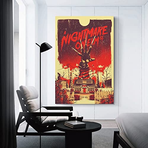Tongyang Nightmare On Elm Street Horror Movie Vintage Poster For Bedroom Aesthetic Wall Decor Canvas Wall Art Gift 12X18Inch(30X45Cm) #TOP2