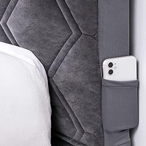 Headboard Bed Cover Thickened Quilted Headboard Slipcover King Size Double Single Elastic Bed Headboard Protective Cover Dustproof Headboard Cover (Color : A, Size : 120cm(47 inch))