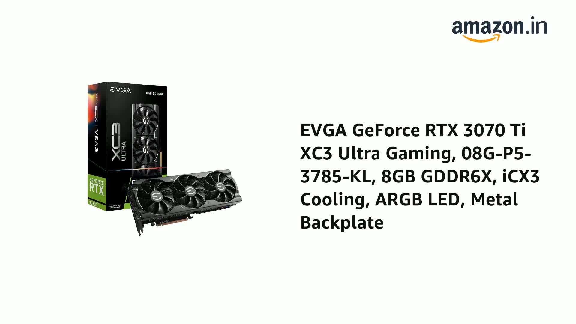 グラフィックボード・グラボ・ビデオカード GeForce RTX 3070 Ti XC3 Ultra Amazon.in: Buy EVGA GeForce RTX 3070 Ti XC3 Ultra Gaming, 08G-P5