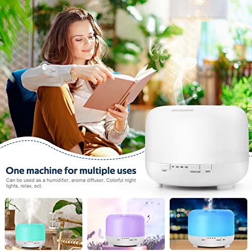 Aromatherapy Essential Oil Diffuser For Room: 500Ml Aroma Air Humidifier Remote Control For Home Large & Small Rooms - Ultrasonic Cool Mist Diffusers Oils Vaporizer With Light & Timer Bedroom Office #TOP4