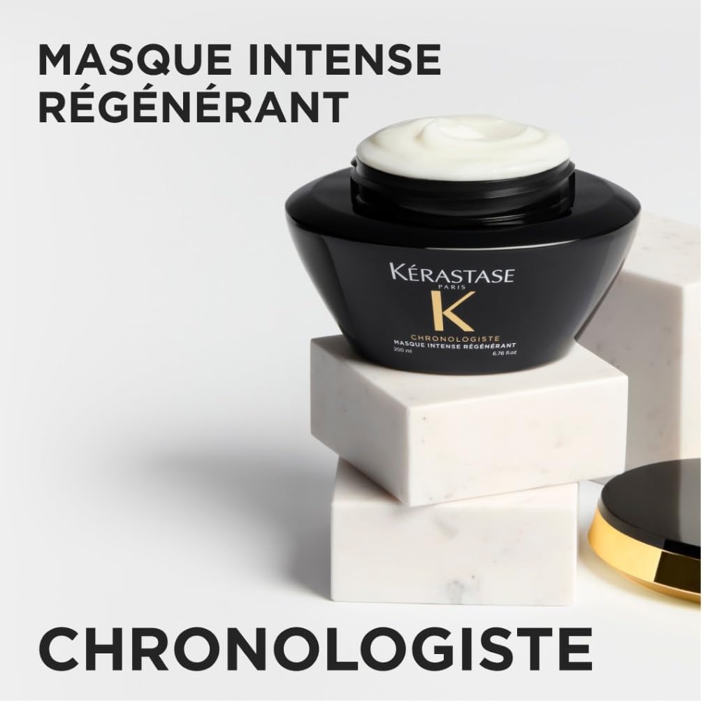 Kérastase Chronologiste Masque Intense Régénérant, Anti-Aging Haarmaske mit Hyaluronsäure & Abyssin, für geschmeidiges, glänzendes Haar mit Feuchtigkeit, 75 ml