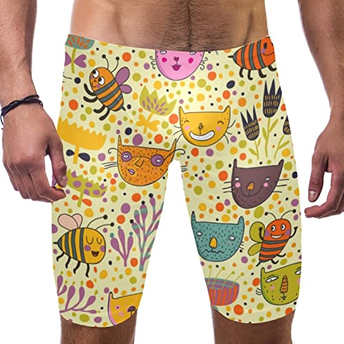 Short de bain homme motif chat multicolore maillot plage XXL