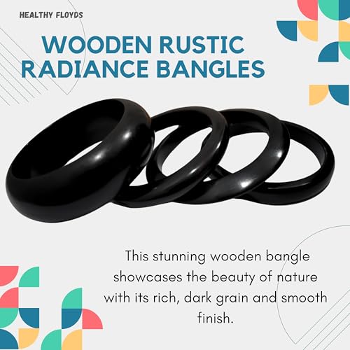 Image of Handmade Wooden Bangles for Women | Natural Wood Jewelry | Stylish Artisan Design | Ideal Christmas Gift for Her.