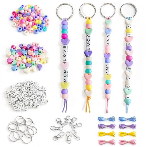 BIGCOMER 578Pcs DIY Bead Keychain Making Kit – Alphabet...