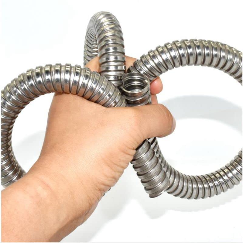 Guaina Cavi,Copri Cavi Elettrici 1 pz Tubo filettato in Metallo in Acciaio Inossidabile Tubo Flessibile in Metallo Ondulato Tubo Flessibile in Acciaio Inossidabile (Color : ID64mm OD73mm)