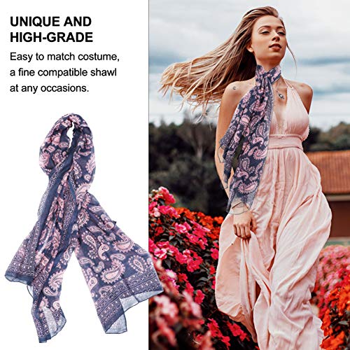 KESYOO Lenço Feminino de Inverno Lenço de Voile Vintage Lenço de Proteção Solar Xales Pescoço Embrul