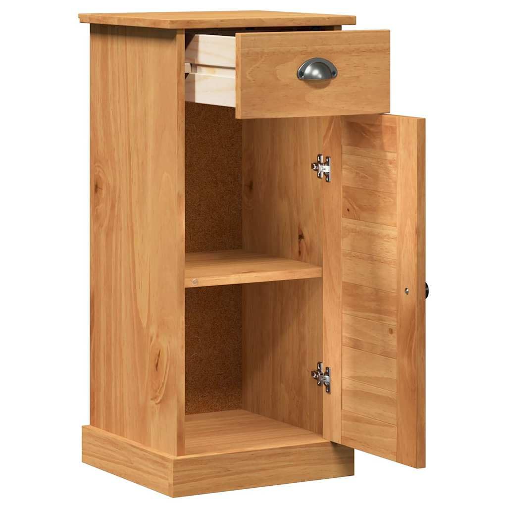 Mobile bagno VIGO marrone miele 37,5 x 34 x 80 cm legno massello design moderno con cassetto e porta, costruzione robusta per bagno ospiti WC