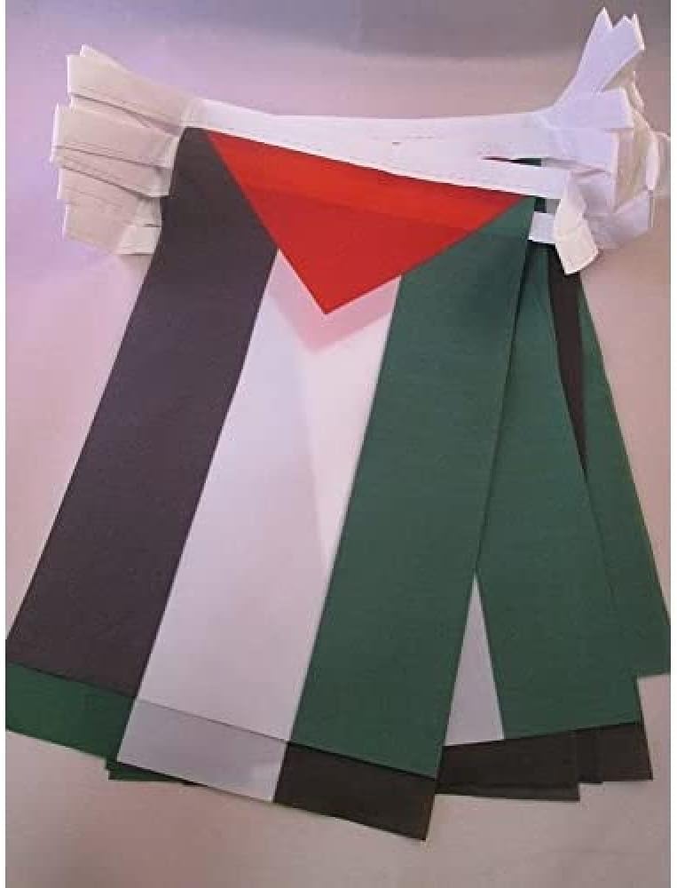 AZ FLAG Palestine 12 meters BUNTING Flag 20 flags 18'' x 12'' - Palestinian STRING flags 30 x 45 cm