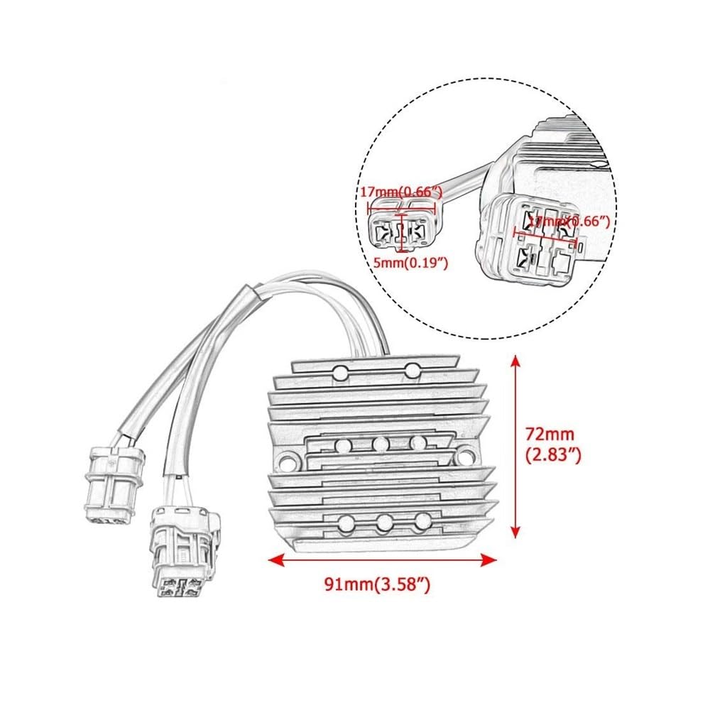 Gleichrichter Für 400cc 31600215-000 350 31600213-00 4x4 Spannungsregler Gleichrichter 4 Drähte 12V Zubehör