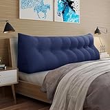 WOWMAX Headboard Wedge Pillow King Triangular Headboard Pillow Bed Wedge Pillow for Headboard Wedge Pillow Headboard for Daybed Bunk Bed Large Bolster Pillow for Bed with Removable Cover, Blue