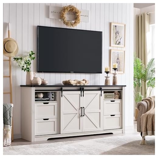 Rustic Farmhouse TV Stand for Large TVs