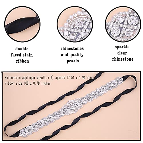 Wedding Dress Belt with Satin Ribbon Crystal Bridal Belt Wedding Sash Belts for Women Dresses4