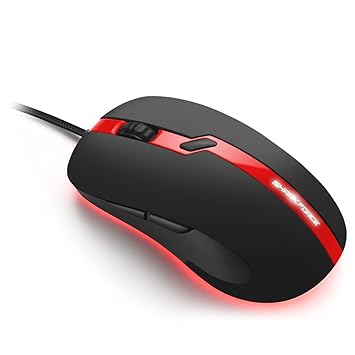 Sharkoon SKSFPRORD Shark Force Pro Optical Gaming Mouse USB Wired 3200 DPI With Bottom Lighting Effects (Red)