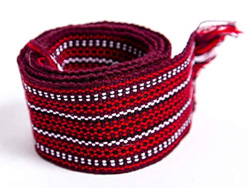 Ukraine Hand Woven Homespun Hutsul Belt Burgundy Red KRAYKA 5cm for Vyshyvanka2