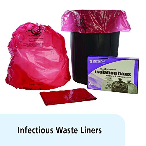 Image of Stout by Envision Medical Waste Bags, 40-45 Gal, 45 inchx49 inch, Red, 1.2 Mil, 100 ct. Extra Heavy, Made in America by People Who Are Blind or Visually Impaired