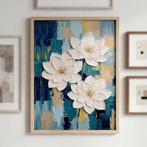 Image of kotart Aesthetic flower Art Home Decoration Painting | Floral Paintings With Frame For Living Room Bed Room Hotel Wall Decor Digital Reprint (13x17 inch)