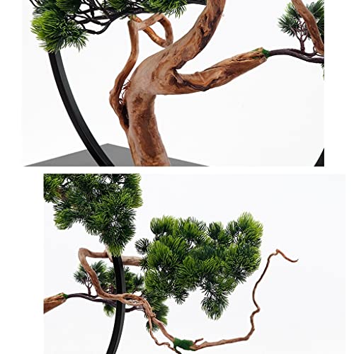 Small Bonsai Tree Zen Decor Artificial Bonsai Welcome Fir Tree Metal Frame Ceramic Figure Fake Plant Living Room And Office Decoration Office Desktop Ornaments Fake Tree Indoor Zen Garden For Desk #TOP6