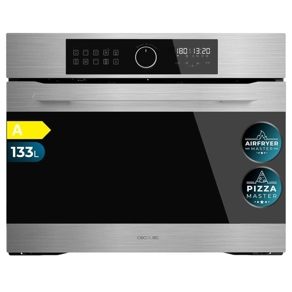 Cecotec Horno Integrable Multifunción Bolero Hexa AF319000 Inox A 3800W, 133L de Capacidad, 11 Funciones con Airfryer Master, Pizza Master, Steam Asisst, Steam EasyClean, 3D Cooking, Defrost