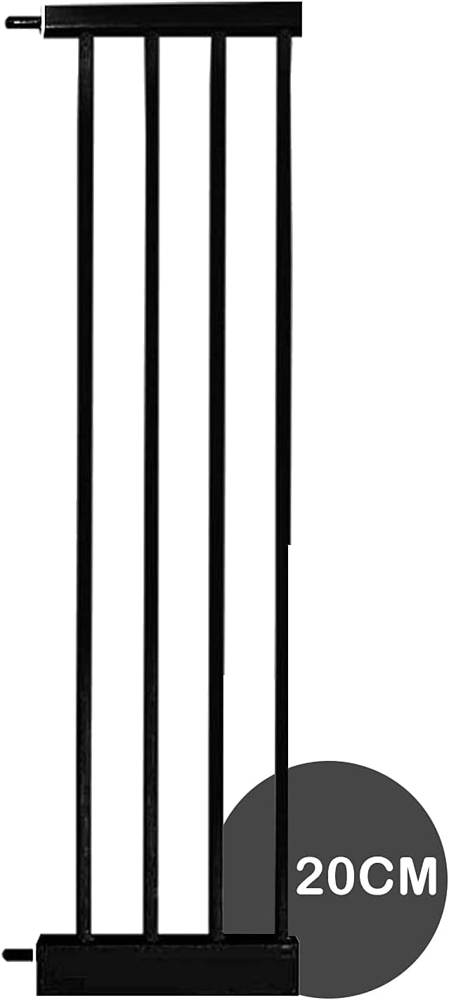 Baybee Auto Close Baby Safety Gate Extension 20Cm, Extra Tall Durable Baby Gate Extension Fence Barrier Dog Gate | Child Baby Gate for Stairs, Doorways | Only Suitable for Baybee Safety Gates (Black)